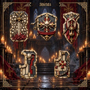Eternal Crusaders - Sköldar - 16k Resin - GreyTide Studio - Templar Warriors / Space Warriors / Bitz / Tabletop / Wargaming / Grimdark