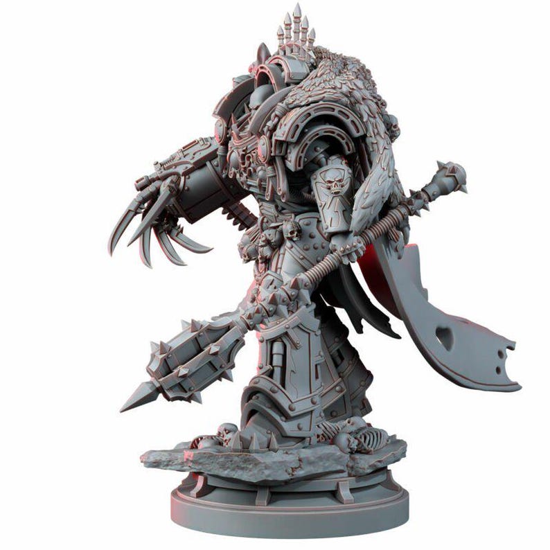 Chaos Prime The Master Of Heresy | 16k Resin Miniatures | 28mm 32mm Tabletop Wargaming | Unpainted image 3