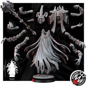 Necrocyborg Void Illusionist | 16k Resin Miniatures | 28 mm 32 mm Tabletop Wargaming | Ongeverfd afbeelding 4