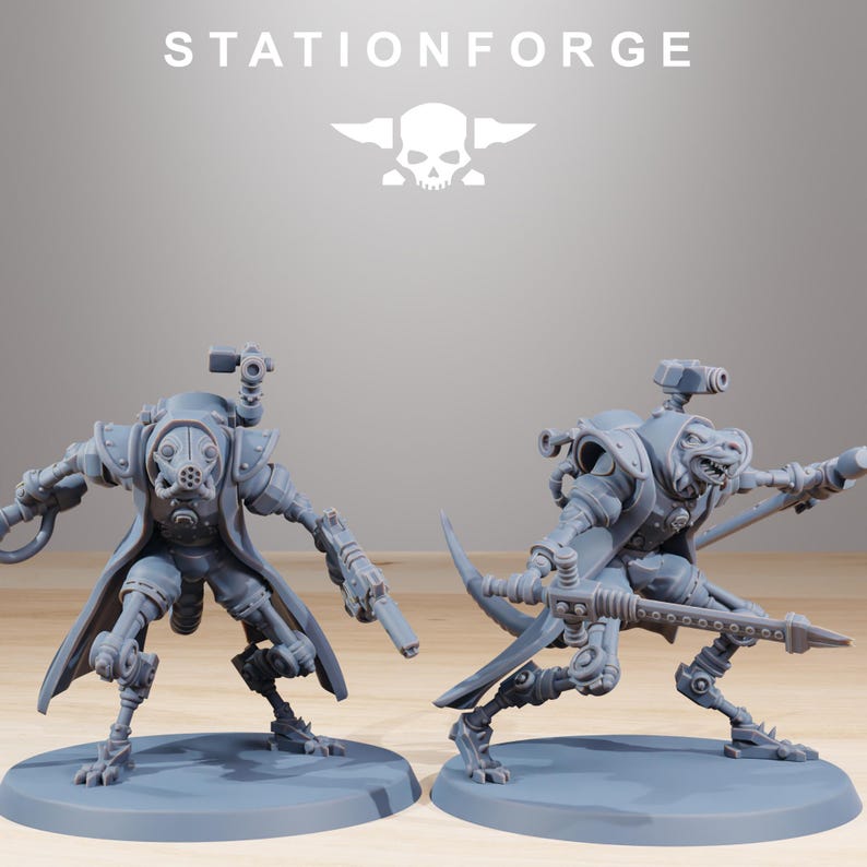 Raticus Curdsters | Station Forge 16k Resin-Miniaturen | 28 mm/32 mm Tabletop-Wargaming | Unbemalt Bild 7