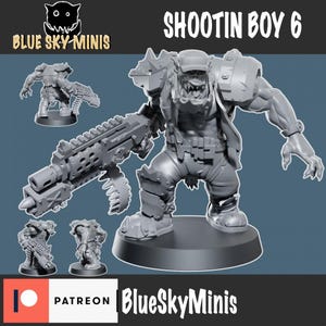 Shootin Boys Squad - Orc Squad - 16k Resin - Blue Sky Minis - Orcs / Tabletop / Wargaming / Grimdark image 8