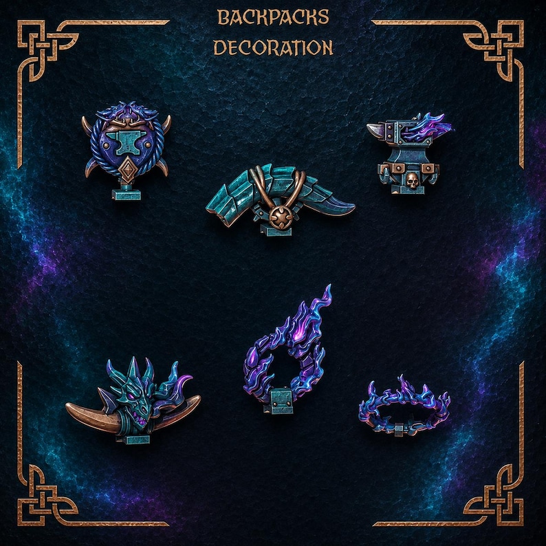 Anvil Wardens - Backpack Decoration - 16k Resin - GreyTide Studio - Drakes / Space Warriors / Bitz / Tabletop / Wargaming / Grimdark image 1