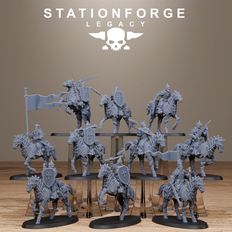 Caballería Legacy Thorncrest / Station Forge 16k Miniaturas de resina / 28 mm 32 mm Juegos de guerra de mesa / Sin pintar imagen 2