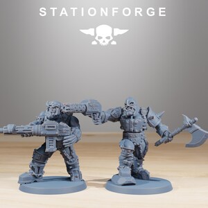 Orks Orkaz Berserkers | Station Forge 16k Resin Miniatures | 28mm 32mm Tabletop Wargaming | Unpainted 画像 5