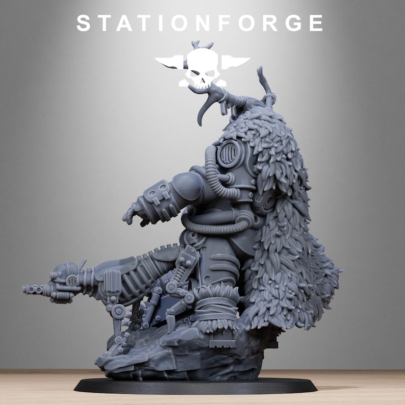 Druida Tecno Salvaje / Miniaturas de resina Station Forge 16k / 28 mm 32 mm para juegos de mesa / Sin pintar imagen 9
