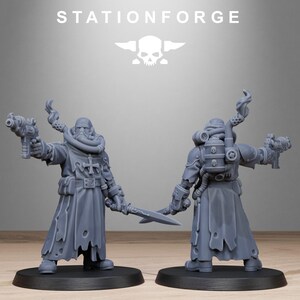 Scavenger Sanctum Infantry | Station Forge 16k Resin Miniatyrer | 28 mm 32 mm Bordsskiva Krigsspel | Omålad bild 5