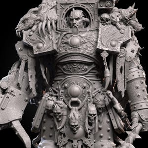 Chaos Prime Malleus Iscariot | 16k Resin Miniatures | 28mm 32mm Tabletop Wargaming | Unpainted image 3