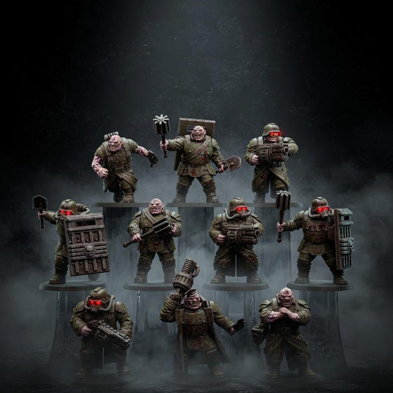 Grimguard Mutants | Station Forge 16k Resin Miniatures | 28mm 32mm Tabletop Wargaming | Unpainted image 1