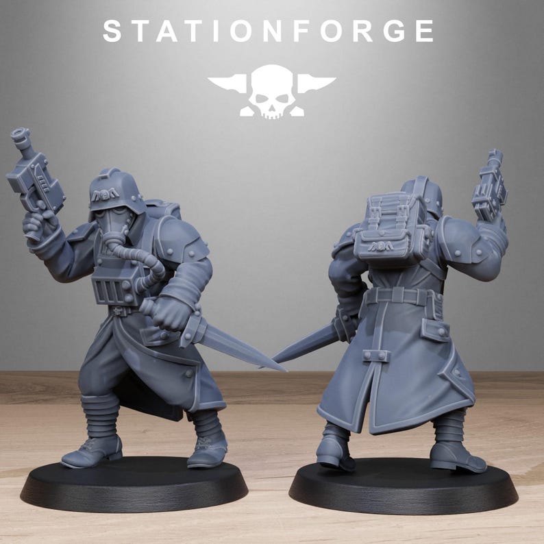 Grimguard Vigils | Station Forge 16k Resin Miniatures | 28mm 32mm Tabletop Wargaming | Unpainted image 9