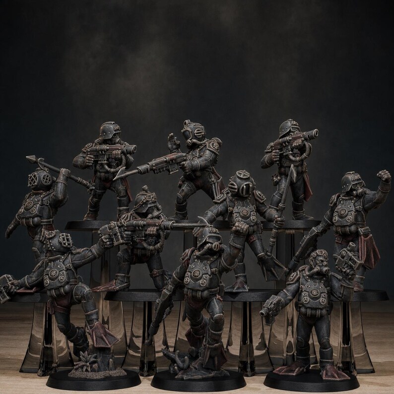 Grimguard-Taucher | Station Forge 16k Resin-Miniaturen | 28 mm/32 mm Tabletop-Wargaming | Unbemalt Bild 1