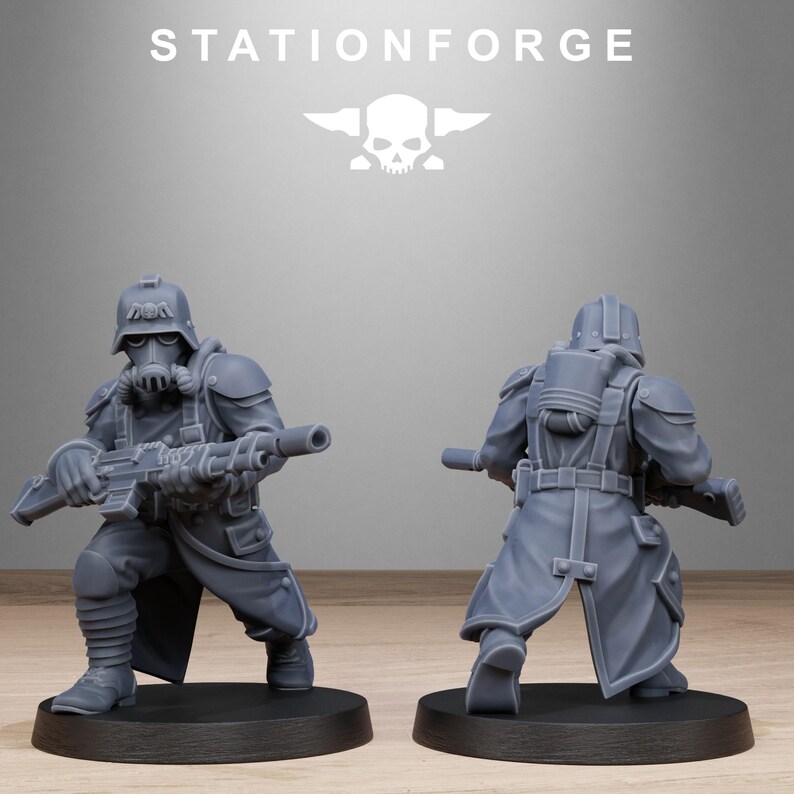 GrimGuard Shovel Trenches | Station Forge 16k Resin Miniatyrer | 28 mm 32 mm Bordsskiva Krigsspel | Omålad bild 3