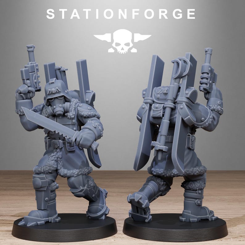 Grimguard Frostwatch Patrol | Station Forge 16k Resin Miniatures | 28mm 32mm Tabletop Wargaming | Unpainted image 6