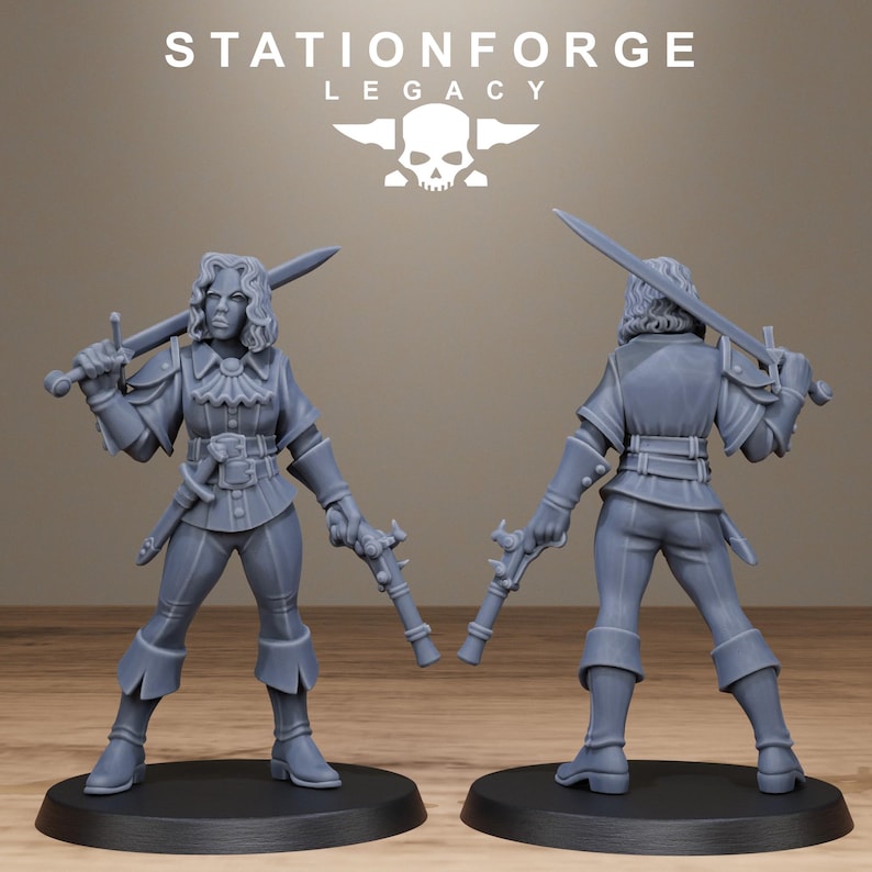 Legacy Thorncrest Hunters Sisters | Station Forge 16k Resin Miniatures | 28mm 32mm Tabletop Wargaming | Unpainted image 10