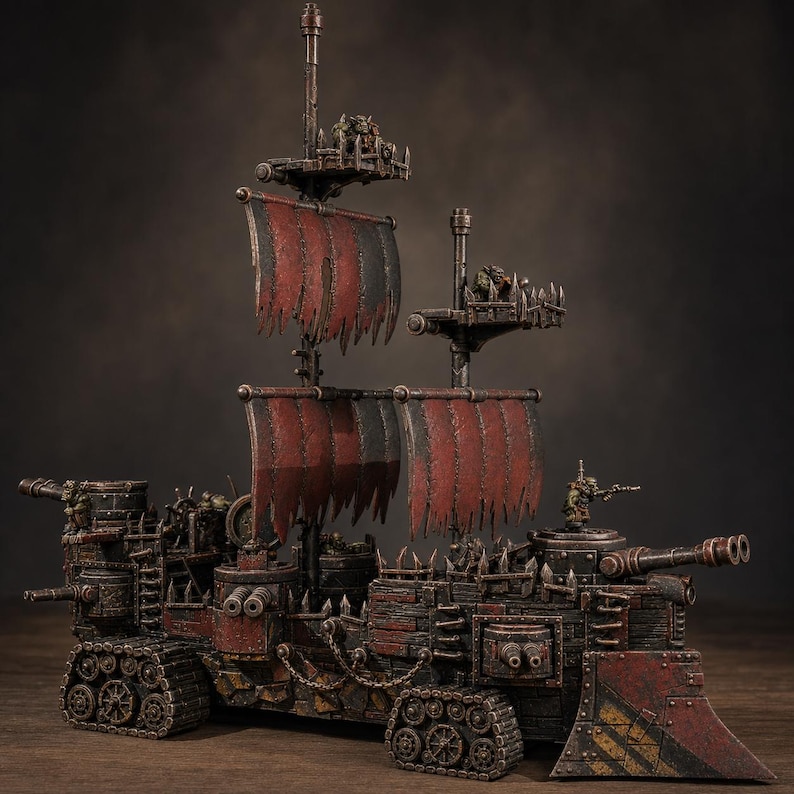 Gobs Pearl Battle Ship | Station Forge 16k Resin Miniatures | 28mm 32mm Tabletop Wargaming | Unpainted image 1