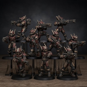 Tarion Assault Unit | Station Forge 16k Resin Miniatures | 28 mm 32 mm Tabletop Wargaming | Ongeverfd afbeelding 1