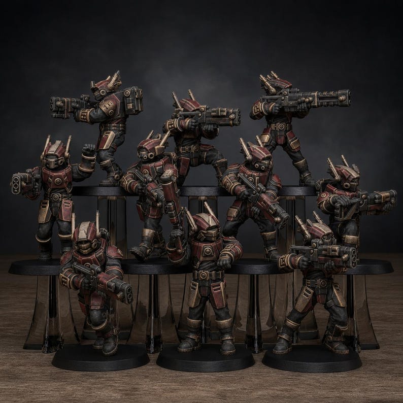 Tarion Assault Unit | Station Forge 16k Resin Miniatures | 28 mm 32 mm Tabletop Wargaming | Ongeverfd afbeelding 1