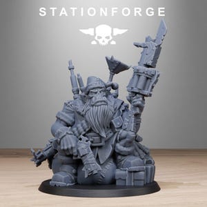 Orks Orkaz Santa Chaos | Station Forge 16k Resin-Miniaturen | 28 mm 32 mm Tabletop-Wargaming | Unbemalt Bild 4