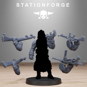 Grimguard American Weapon Pack / Miniature in resina 16k Station Forge / 28 mm 32 mm per wargame da tavolo / Non dipinte immagine 7