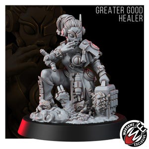 Coalition Healer | 16k Resin Miniatures | 28mm 32mm Tabletop Wargaming | Unpainted image 8