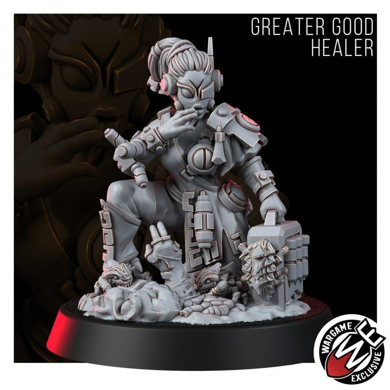 Coalition Healer | 16k Resin Miniatures | 28mm 32mm Tabletop Wargaming | Unpainted image 8