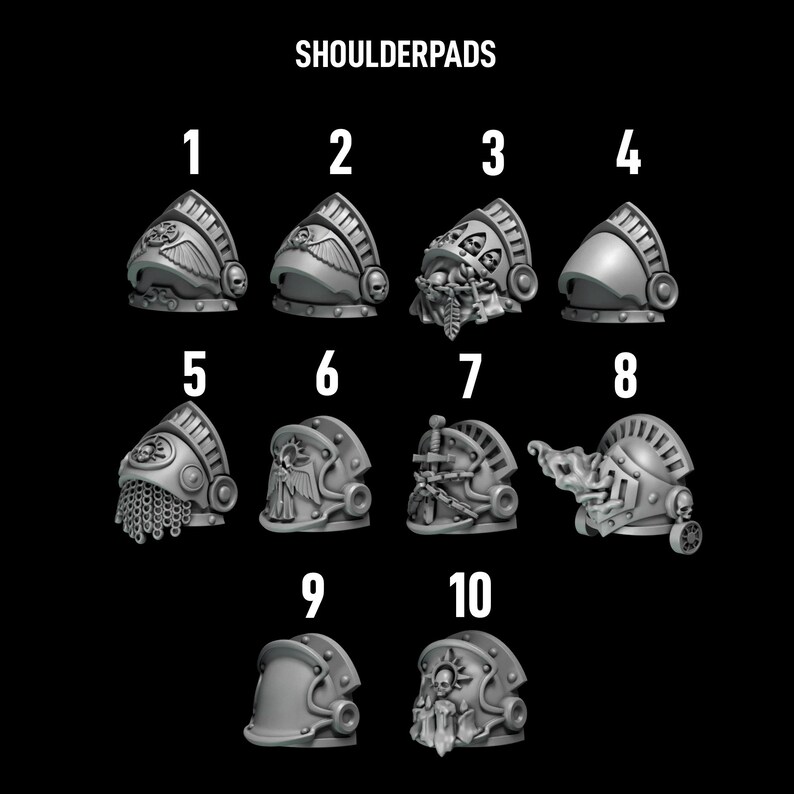 Eternal Pilgrims - Termi pack - Big shoulderpads - 16k Resin - GreyTide Studio - Holy Warriors / Bitz / Tabletop / Wargaming / Grimdark image 2