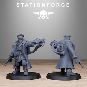 Freeguard Officer | Station Forge 16k Resin Miniatures | 28mm 32mm Tabletop Wargaming | Unpainted image 5