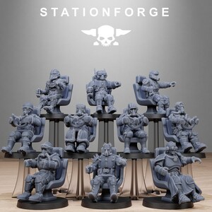 Pilot Commanders | Station Forge 16k Resin Miniatures | 28mm 32mm Tabletop Wargaming | Unpainted image 2