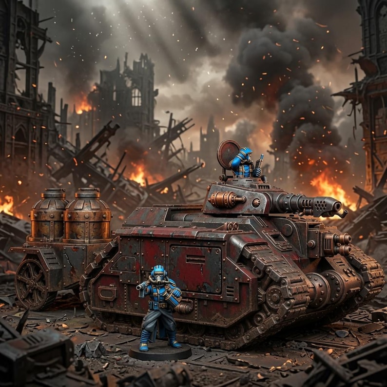 Grimguard Flame Tan | Station Forge 16k Figurines en résine | 28 mm 32 mm Jeux de figurines | Non peintes image 1