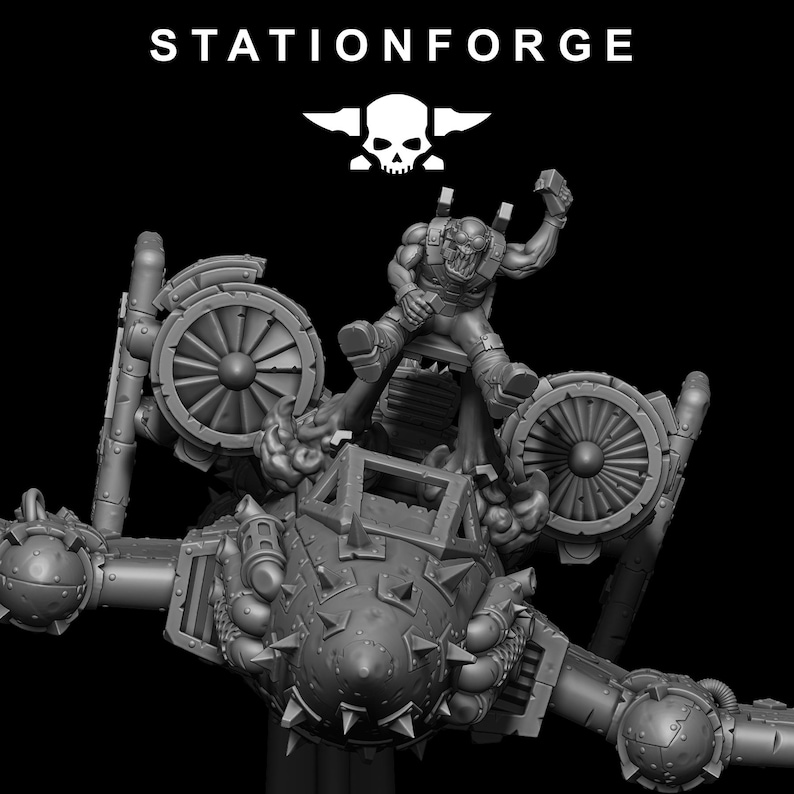 Orks Orkaz Plane | Station Forge 16k Resin Miniatures | 28mm 32mm Tabletop Wargaming | Unpainted image 8