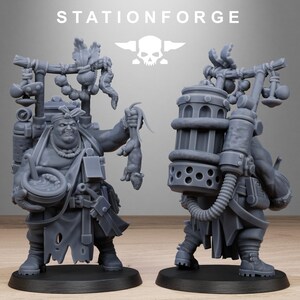 Grimcorp Scrap Operatives | Station Forge 16k Resin Miniatures | 28mm 32mm Tabletop Wargaming | Unpainted image 8
