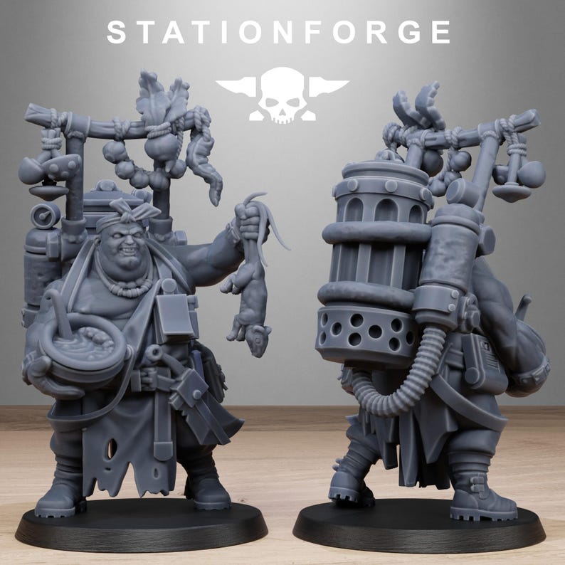 Grimcorp Scrap Operatives | Station Forge 16k Resin Miniatures | 28mm 32mm Tabletop Wargaming | Unpainted image 8