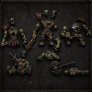 Krumped Orcs | Ork Casualties - 16k Resin - Casualty Markers / Tabletop / Wargaming / Grimdark image 2