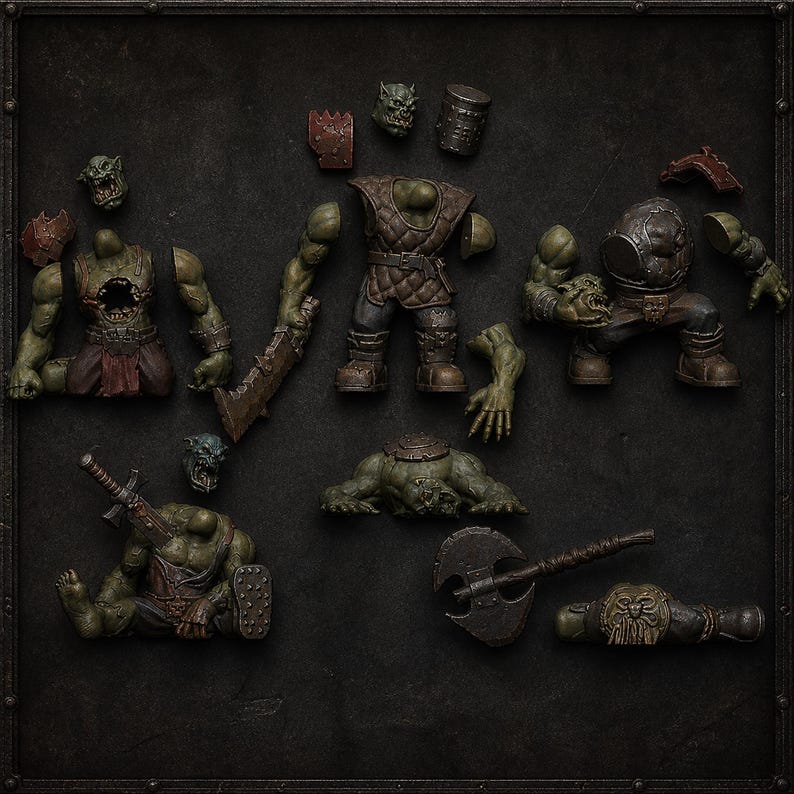 Krumped Orcs | Ork Casualties - 16k Resin - Casualty Markers / Tabletop / Wargaming / Grimdark image 2