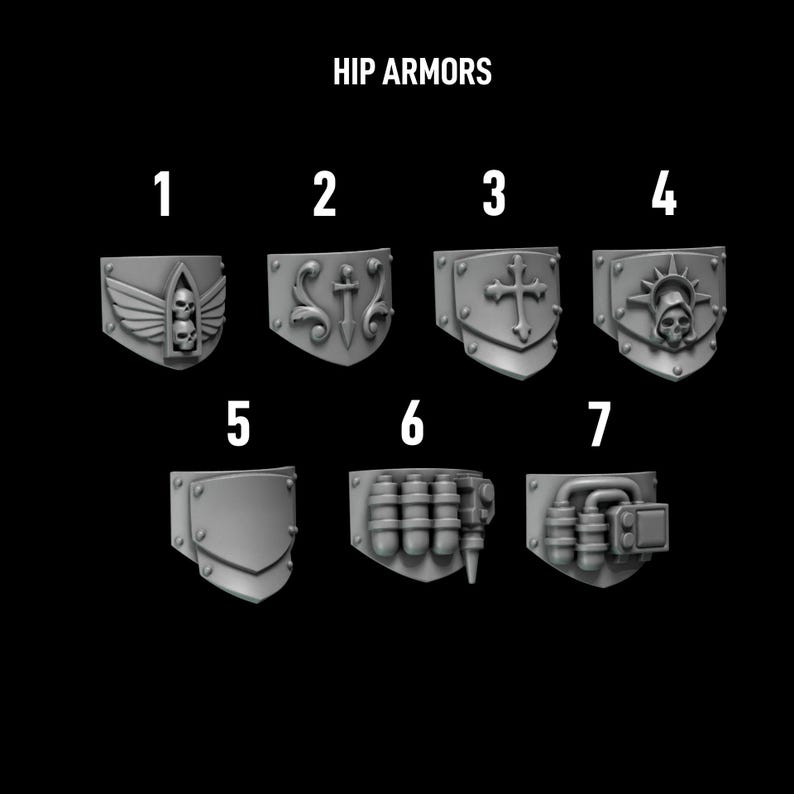 Eternal Pilgrims - Termi pack - Decorations & hip armors - GreyTide Studio - Holy Warriors / Bitz / Wargaming / Grimdark image 2