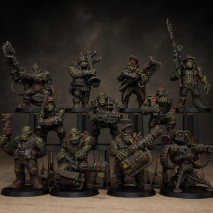 Orks Orkaz Team Fighters | Station Forge 16k Resin Miniatures | 28mm 32mm Tabletop Wargaming | Unpainted image 1