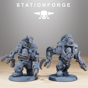Orks Orkaz Steelbrutes | Station Forge 16k Resin Miniatures | 28mm 32mm Tabletop Wargaming | Unpainted image 4