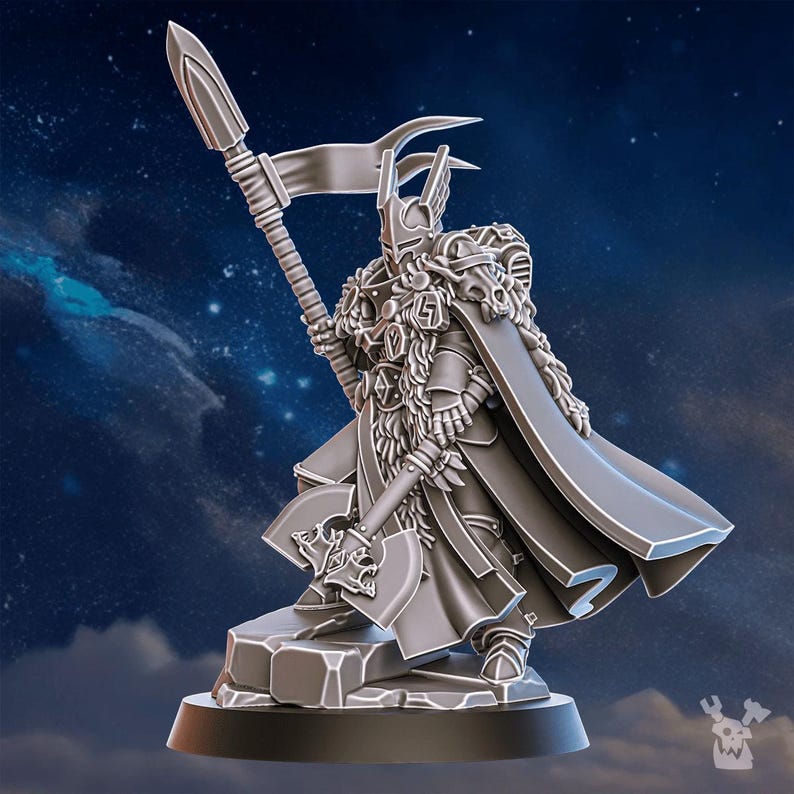 Tribe Warmaster Elza | 16k Resin Miniatures | 28mm 32mm Tabletop Wargaming | Unpainted image 4