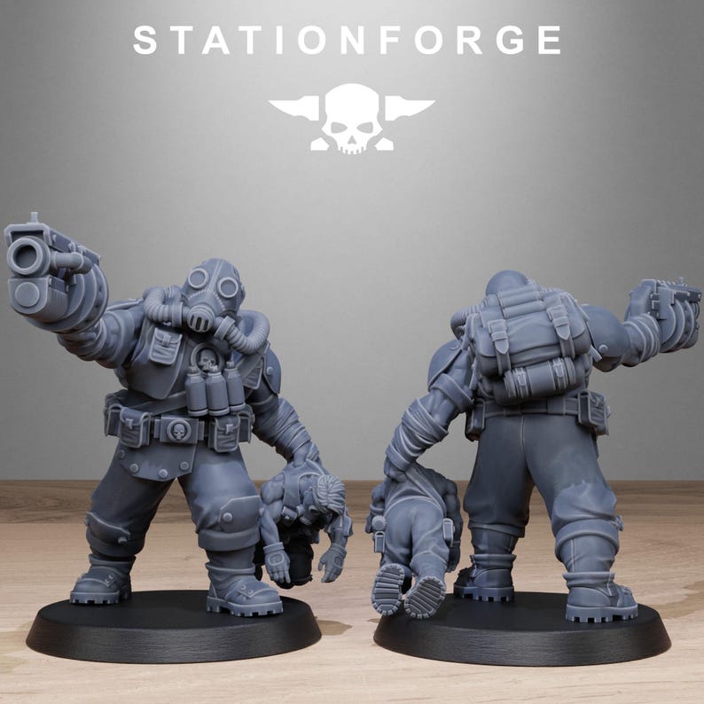 Grimguard Jungle Fighter Mutants | Station Forge 16k Resin Miniatures | 28mm 32mm Tabletop Wargaming | Unpainted image 3