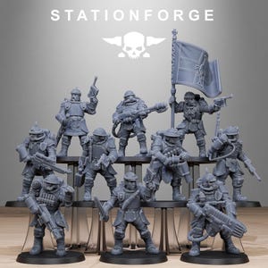 Royalguard Bastioneers | Station Forge 16k Resin Miniatures | 28mm 32mm Tabletop Wargaming | Unpainted 画像 2