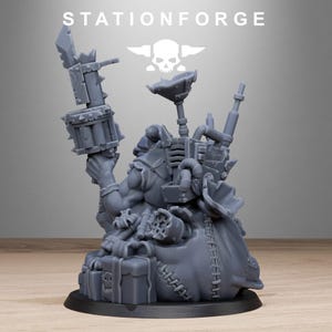 Orks Orkaz Santa Chaos | Station Forge 16k Resin-Miniaturen | 28 mm 32 mm Tabletop-Wargaming | Unbemalt Bild 6
