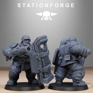 Freeguard Armored Mutants | Station Forge 16k Resin Miniatures | 28mm 32mm Tabletop Wargaming | Unpainted image 8