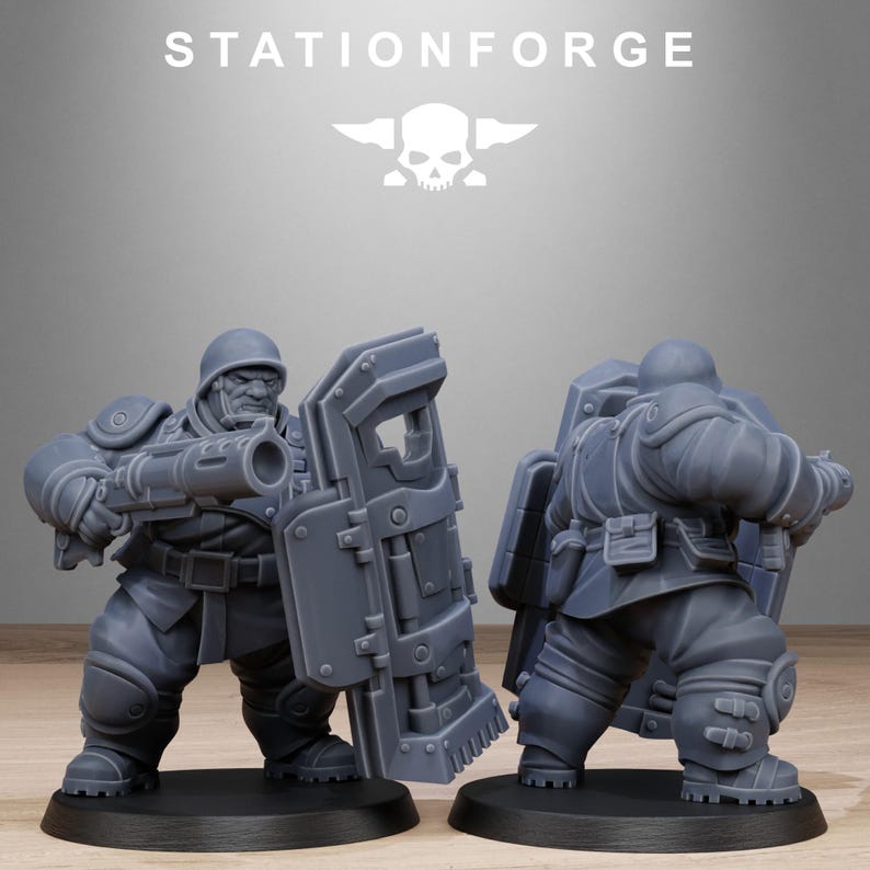 Freeguard Armored Mutants | Station Forge 16k Resin Miniatures | 28mm 32mm Tabletop Wargaming | Unpainted image 8