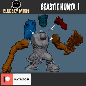 Beastie Huntas - Orc Squad - 16k Resin - Orcs / Tabletop / Wargaming / Grimdark image 3