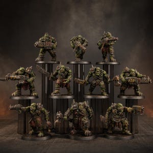 Orks Orkaz Strappaz | Station Forge 16k Resin Miniatures | 28mm 32mm Tabletop Wargaming | Unpainted image 1