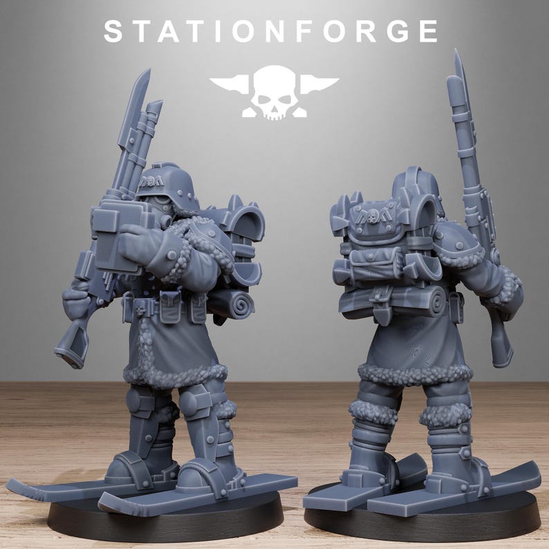 Grimguard Frostwatch Patrol | Station Forge 16k Resin Miniatures | 28mm 32mm Tabletop Wargaming | Unpainted image 5