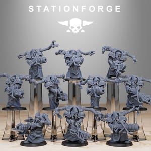Plünderer-Infanterie (Volatiles) | Station Forge 16k Resin-Miniaturen | 28 mm/32 mm Tabletop-Wargaming | Unbemalt Bild 2