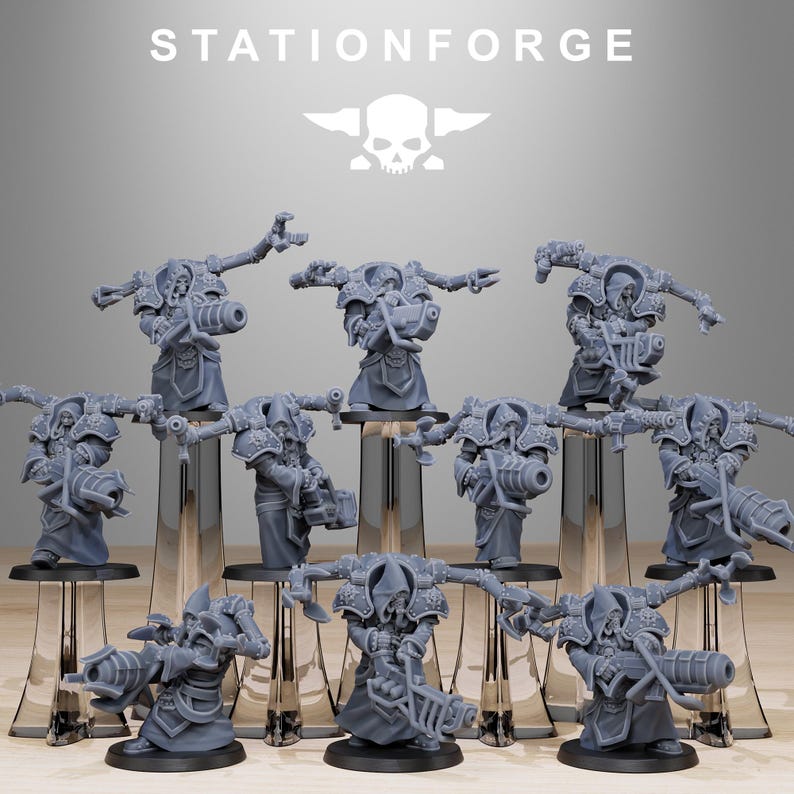 Plünderer-Infanterie (Volatiles) | Station Forge 16k Resin-Miniaturen | 28 mm/32 mm Tabletop-Wargaming | Unbemalt Bild 2