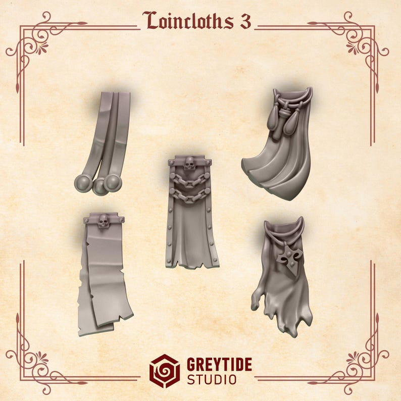 Crimson Lords – Lendenschurze Nr. 3 – 16k Resin – GreyTide Studio – Blood / Space Warriors / Bitz / Tabletop / Wargaming / Grimdark Bild 2