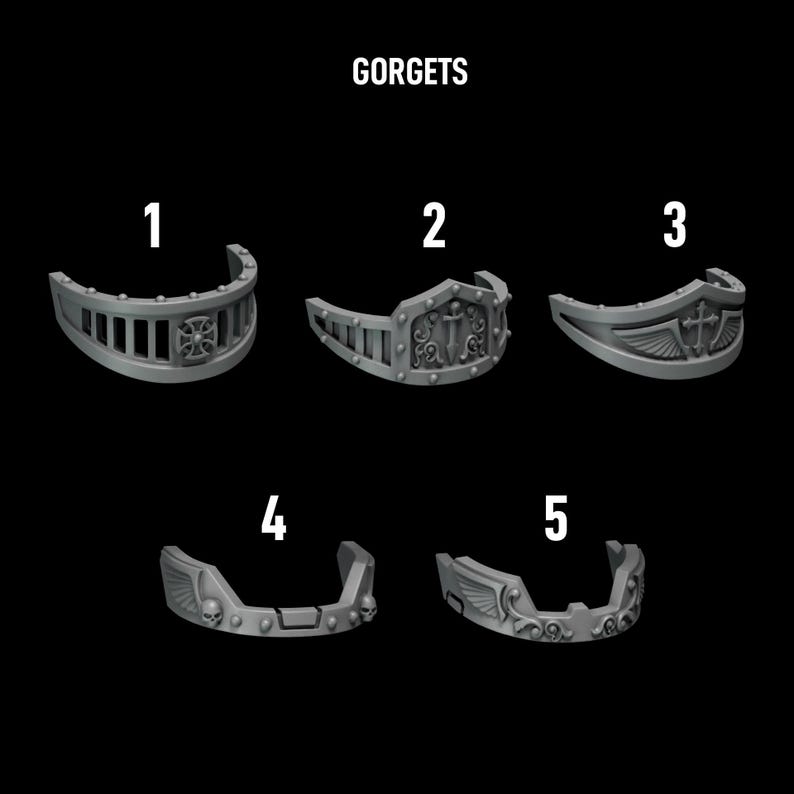 Eternal Pilgrims - Termi pack - Gorgets & shins - 16k Resin - GreyTide Studio - Holy Warriors / Bitz / Tabletop / Wargaming / Grimdark image 3
