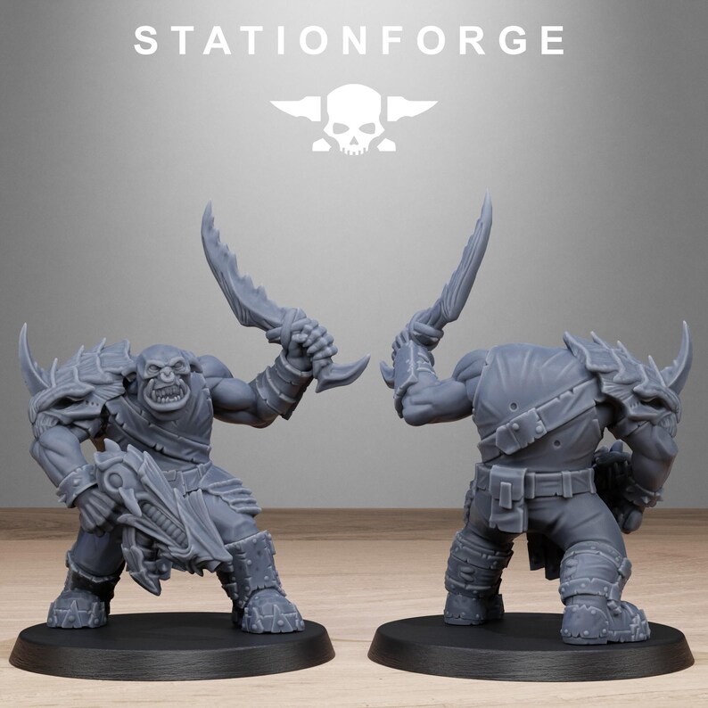 Orks Orkaz Biotech Looters | Station Forge 16k Resin Miniatures | 28mm 32mm Tabletop Wargaming | Unpainted image 8